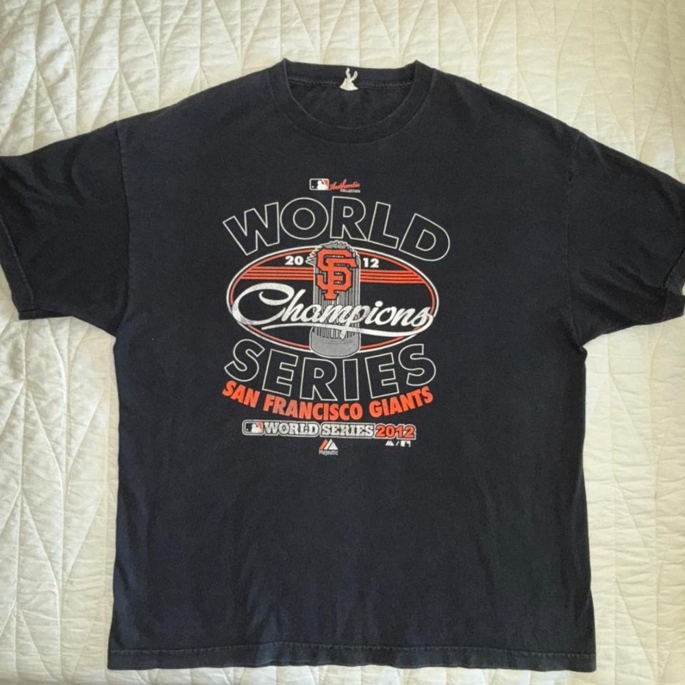 Majestic San Francisco‎ Giants 2012 World Series Champions Mens Black T-Shirt L